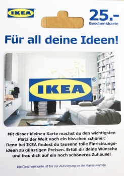 Ikea Geschenkgutschein 25€